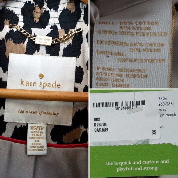 **SOLD** BNWT! Kate Spade - Leopard Print Trench - Picture 6 of 8